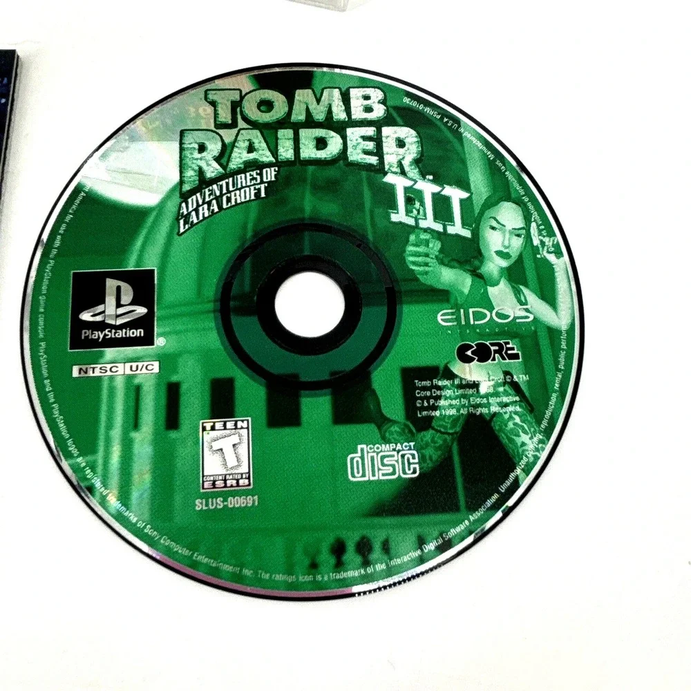 Tomb Raider III 3 Sony PlayStation 1 PS1 Black Label‎ Complete - FAST SHIP